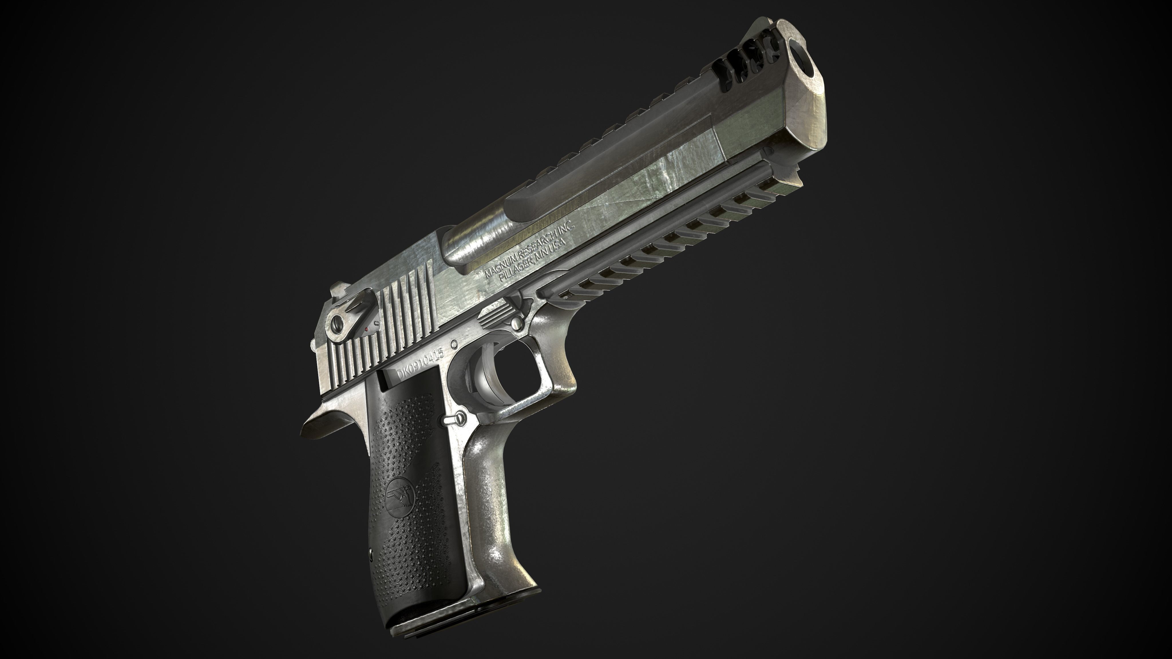 Desert Eagle PBR Worn Low-poly 3D model_2