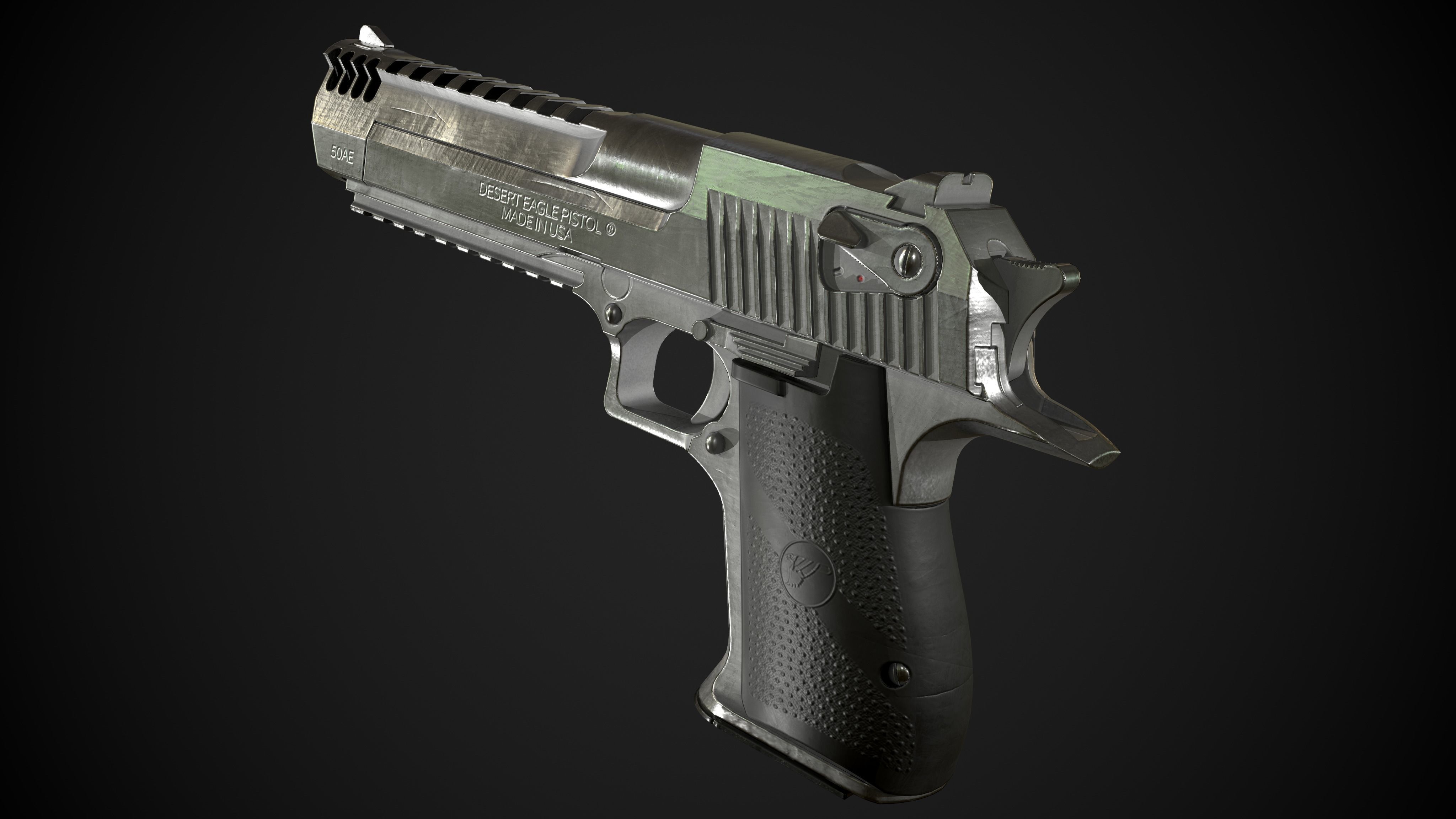 Desert Eagle PBR Worn Low-poly 3D model_4