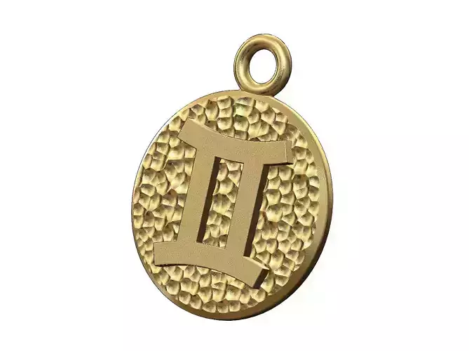 Gemini sign coin pendant and charm 