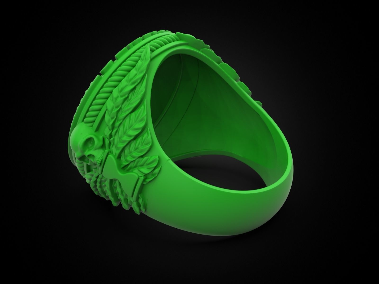 Zodiac skull ring Virgo 3D print model_8