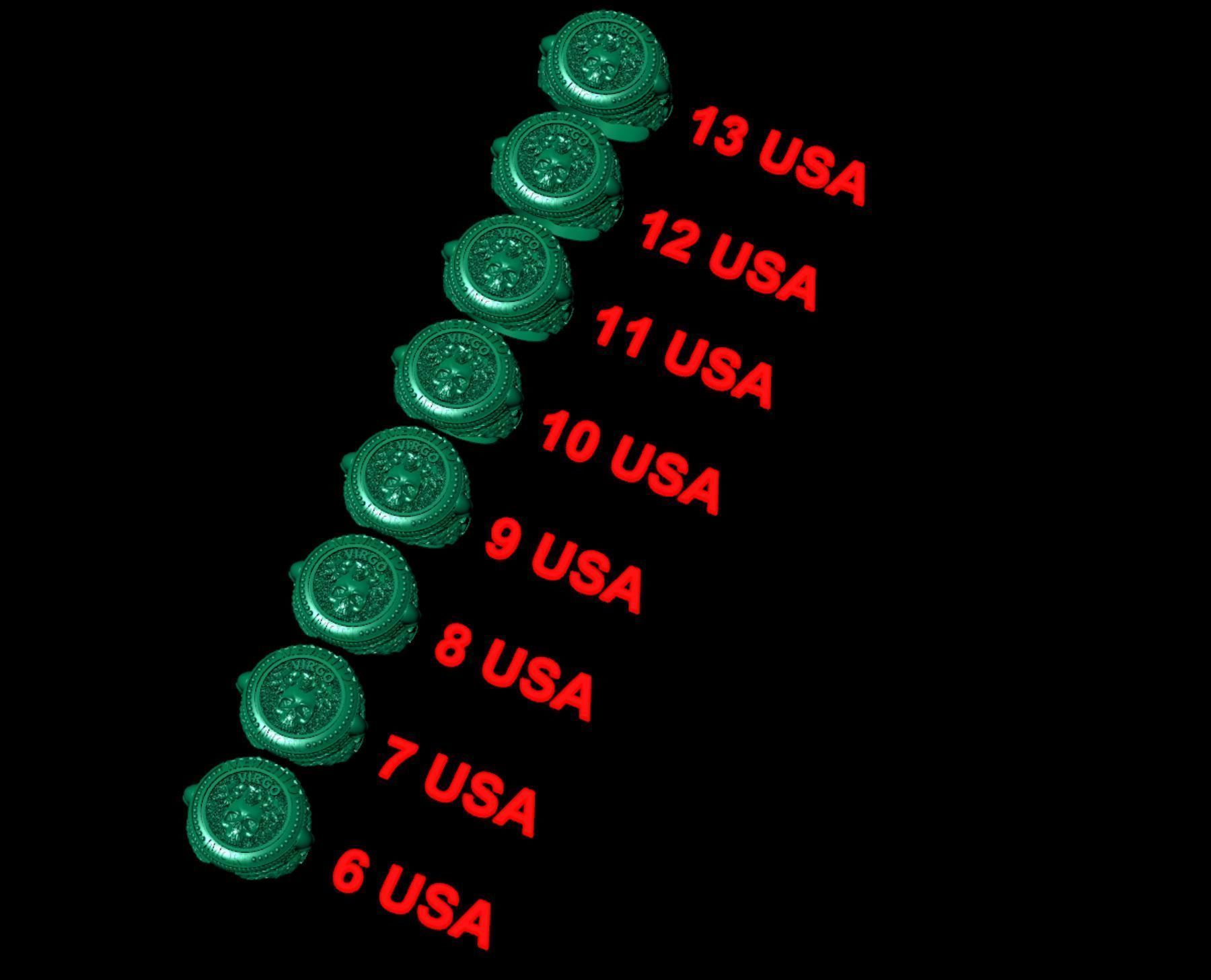 Zodiac skull ring Virgo 3D print model_10