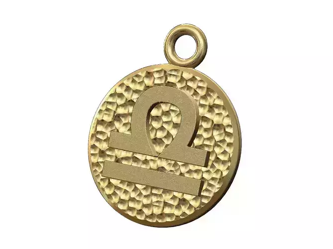 Libra sign coin pendant and charm
