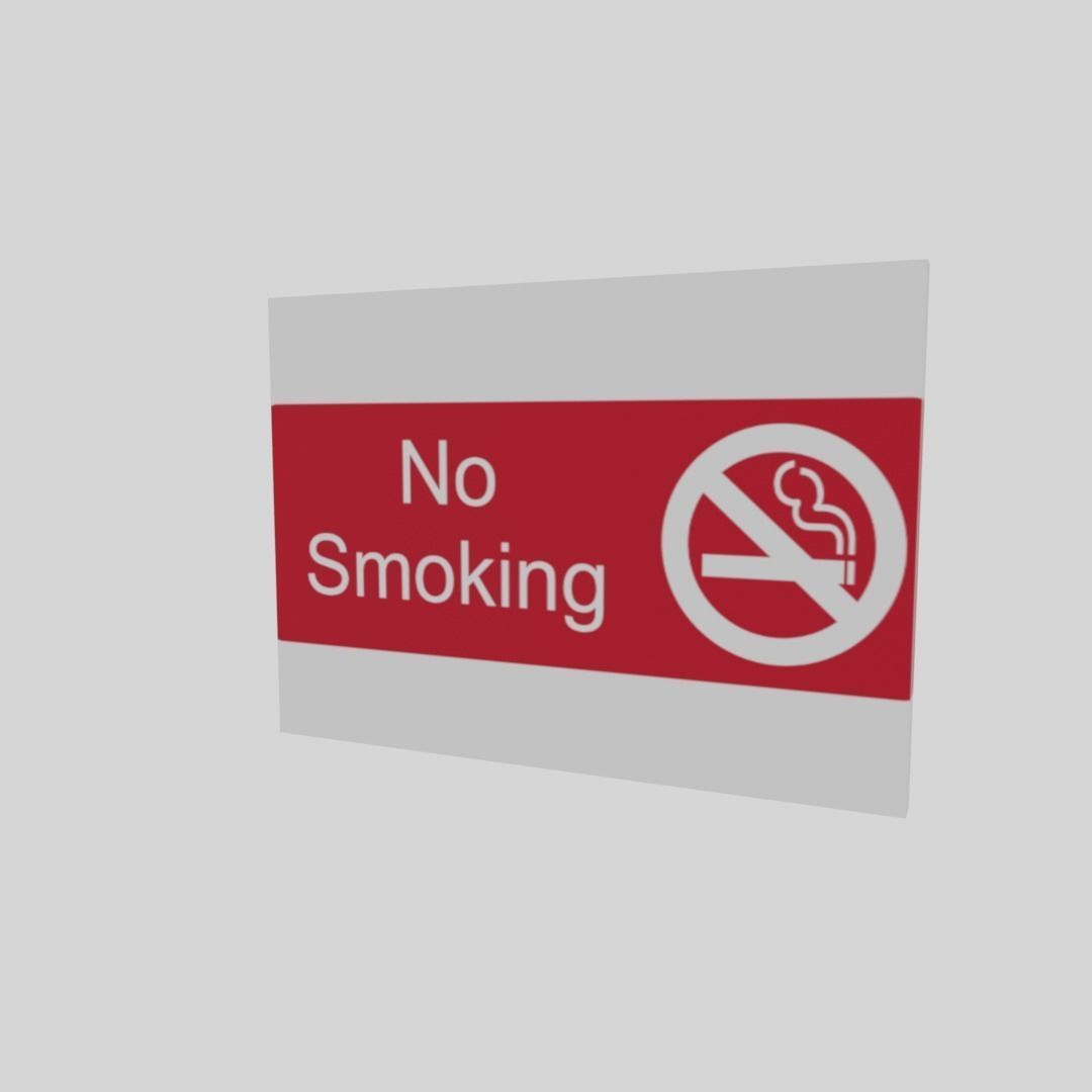 No smoking sign Low-poly 3D model_6