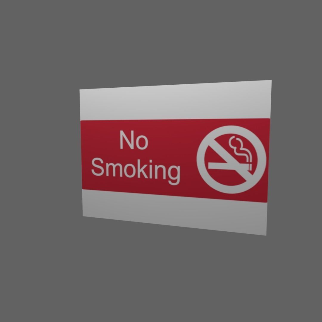 No smoking sign Low-poly 3D model_9