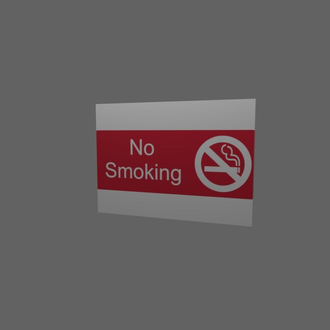 No smoking sign Low-poly 3D model_8