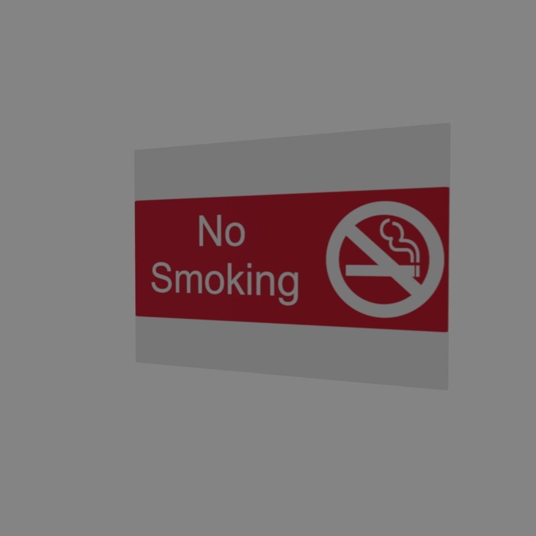 No smoking sign Low-poly 3D model_7