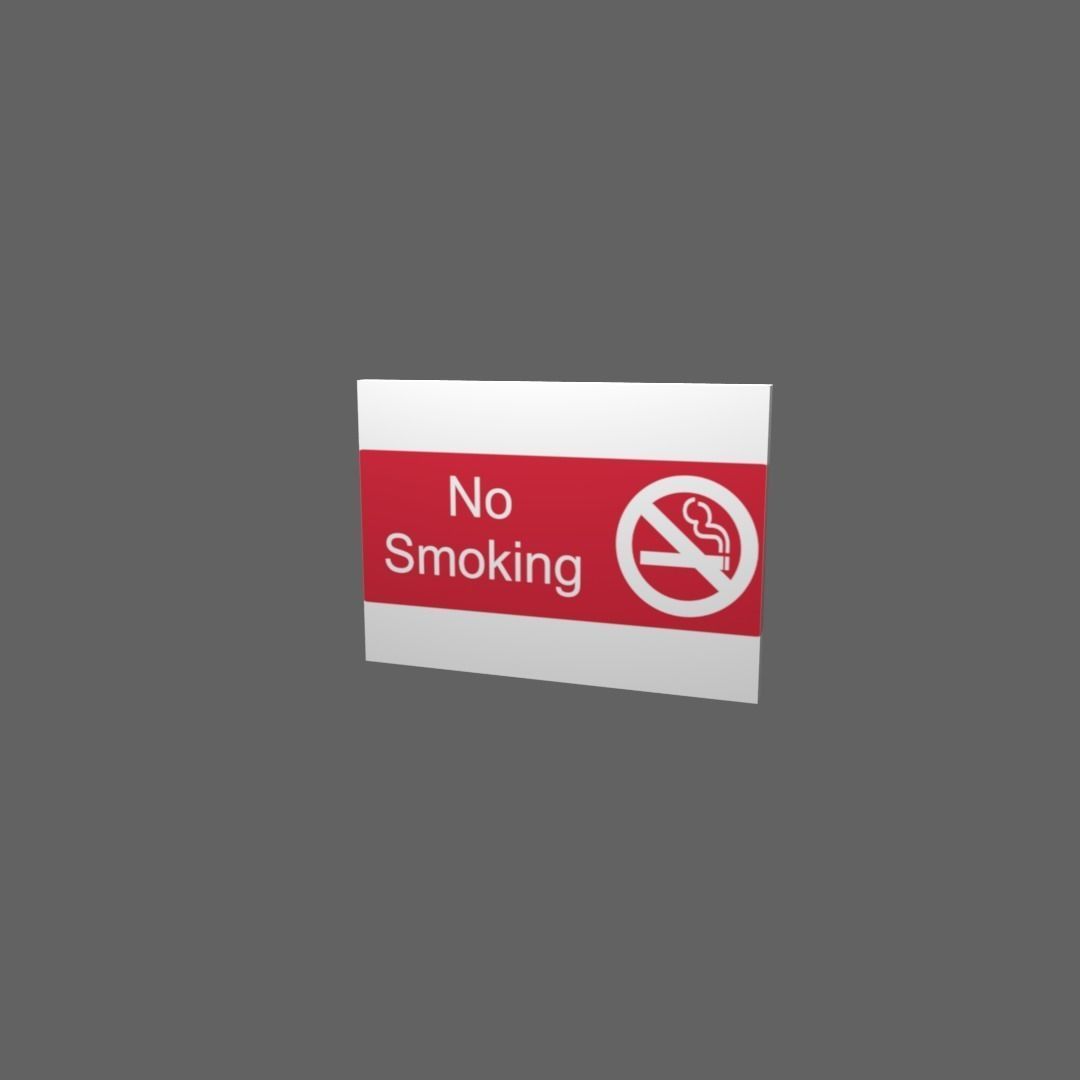 No smoking sign Low-poly 3D model_1