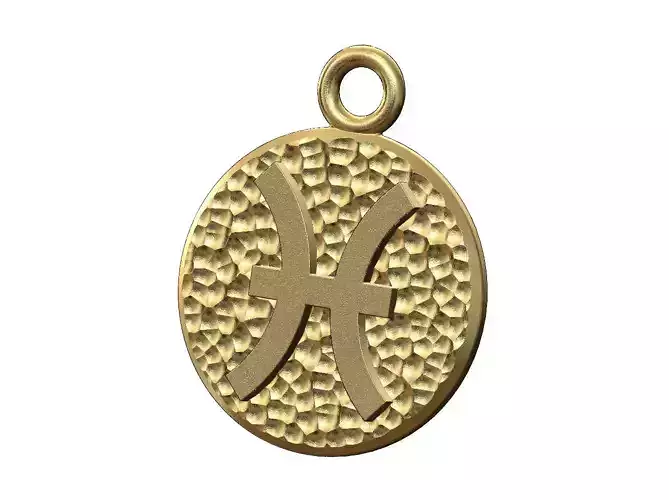 Pisces sign coin pendant and charm