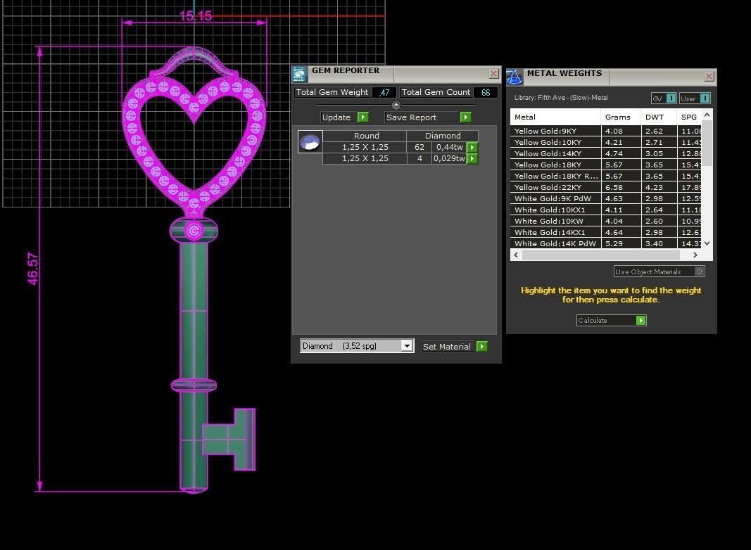 KT-018 key necklace with heart 3D model 3D printable | CGTrader