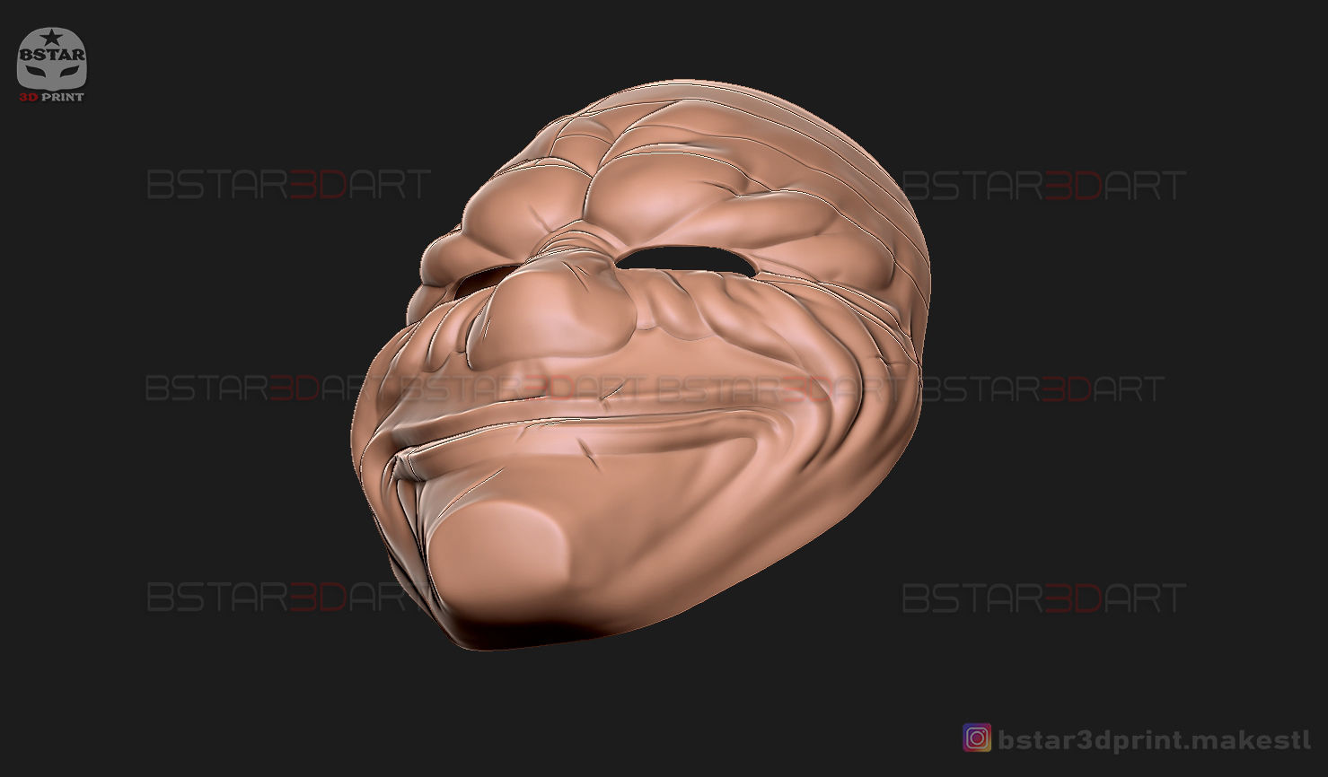 Dallas Mask - Payday 2 Mask - Halloween Cosplay Mask 3D print model_24