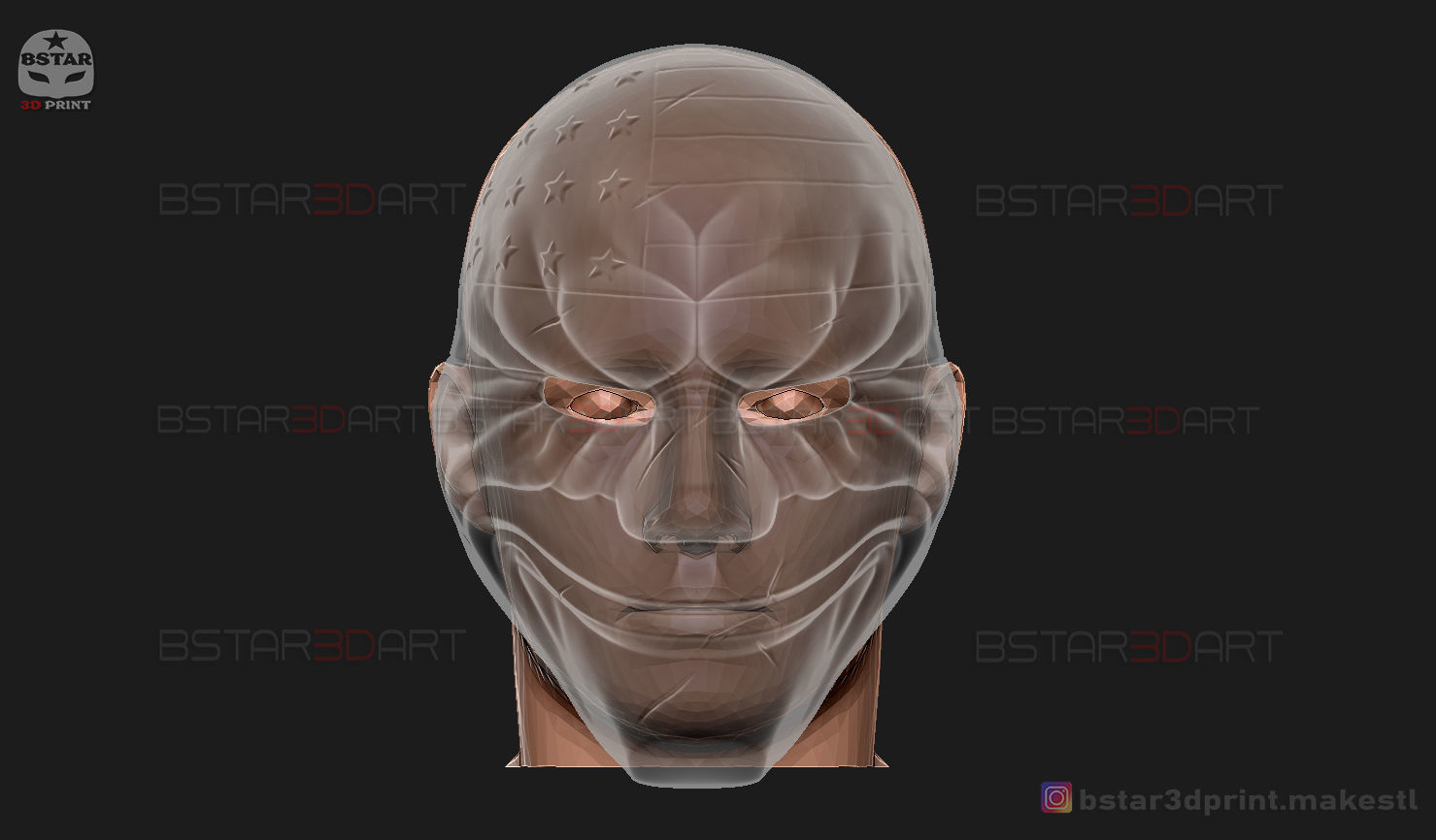 Dallas Mask - Payday 2 Mask - Halloween Cosplay Mask 3D print model_26