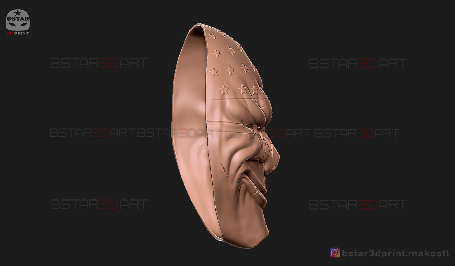 Dallas Mask - Payday 2 Mask - Halloween Cosplay Mask 3D print model_22