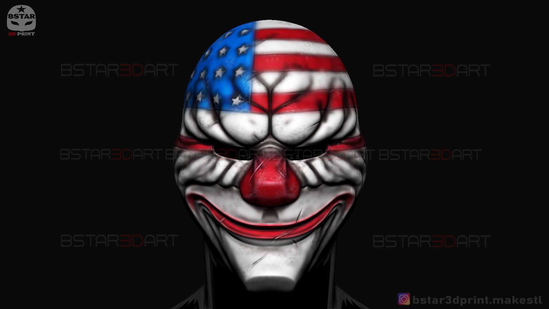 Dallas Mask - Payday 2 Mask - Halloween Cosplay Mask 3D print model_11
