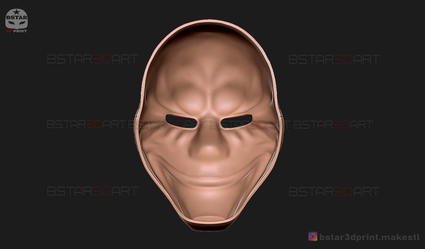 Dallas Mask - Payday 2 Mask - Halloween Cosplay Mask 3D print model_21