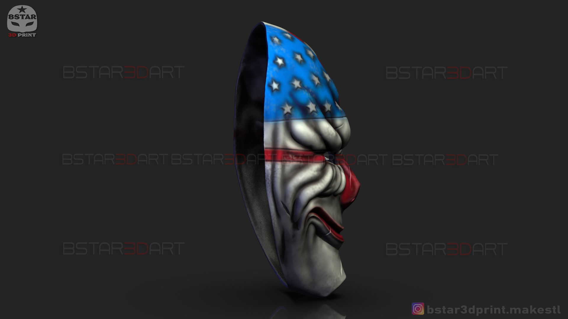 Dallas Mask - Payday 2 Mask - Halloween Cosplay Mask 3D print model_9