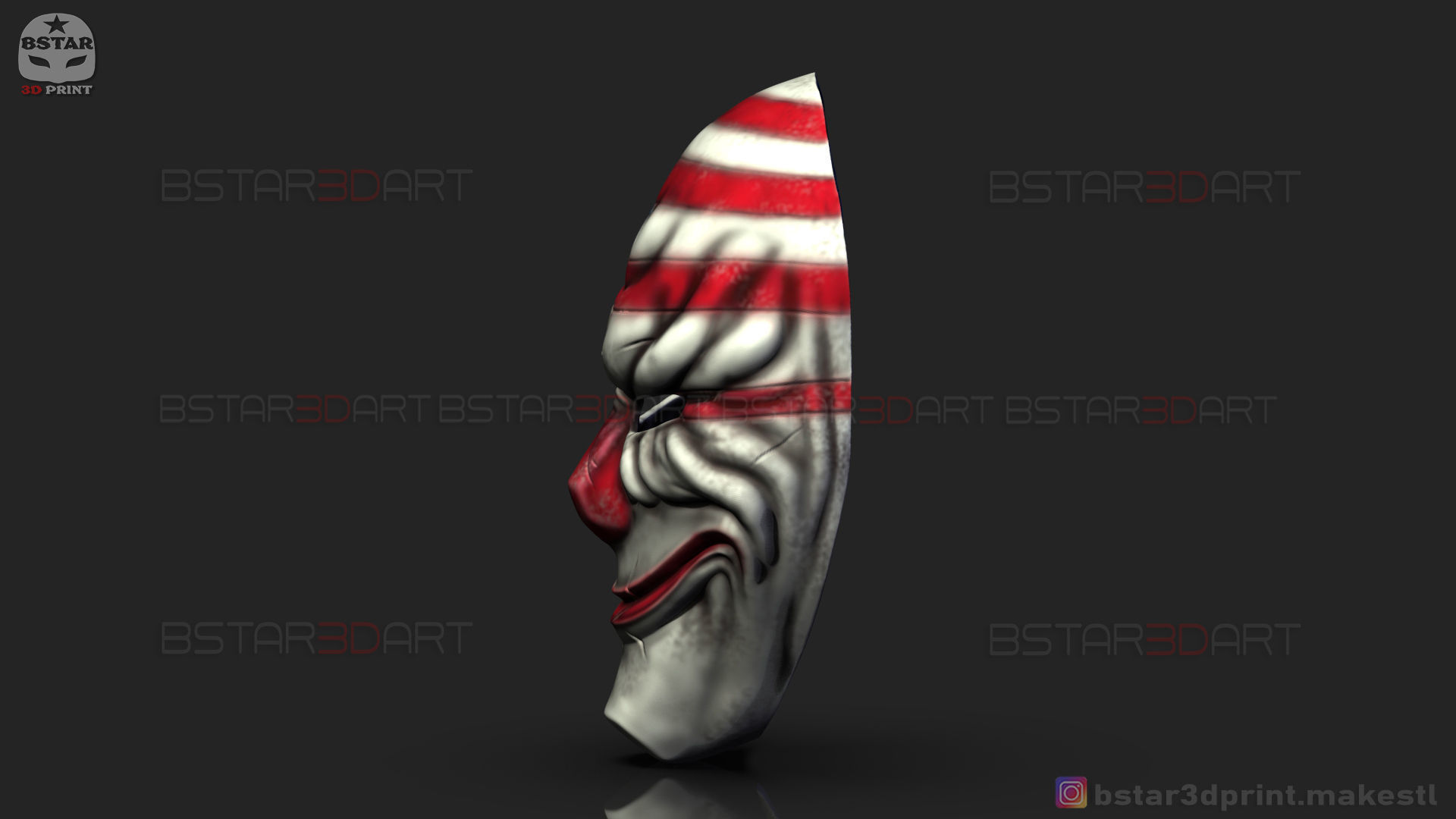 Dallas Mask - Payday 2 Mask - Halloween Cosplay Mask 3D print model_8