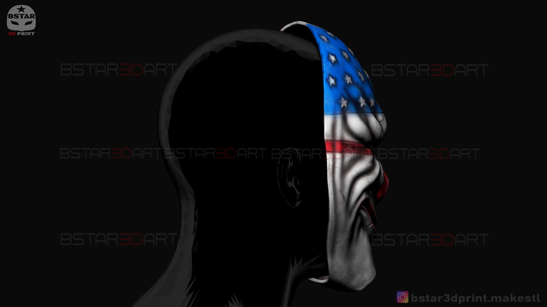 Dallas Mask - Payday 2 Mask - Halloween Cosplay Mask 3D print model_14