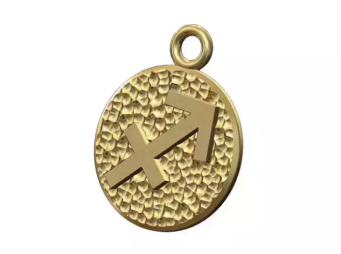 Sagittarius sign coin pendant and charm