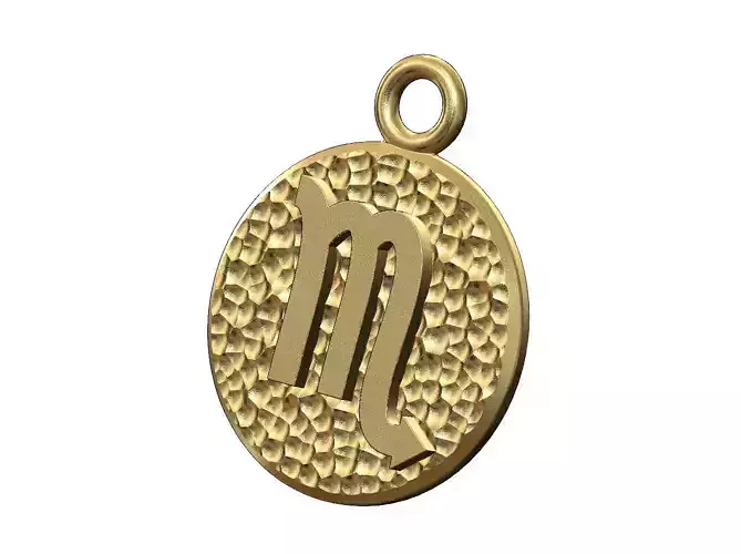 Scorpio sign coin pendant and charm