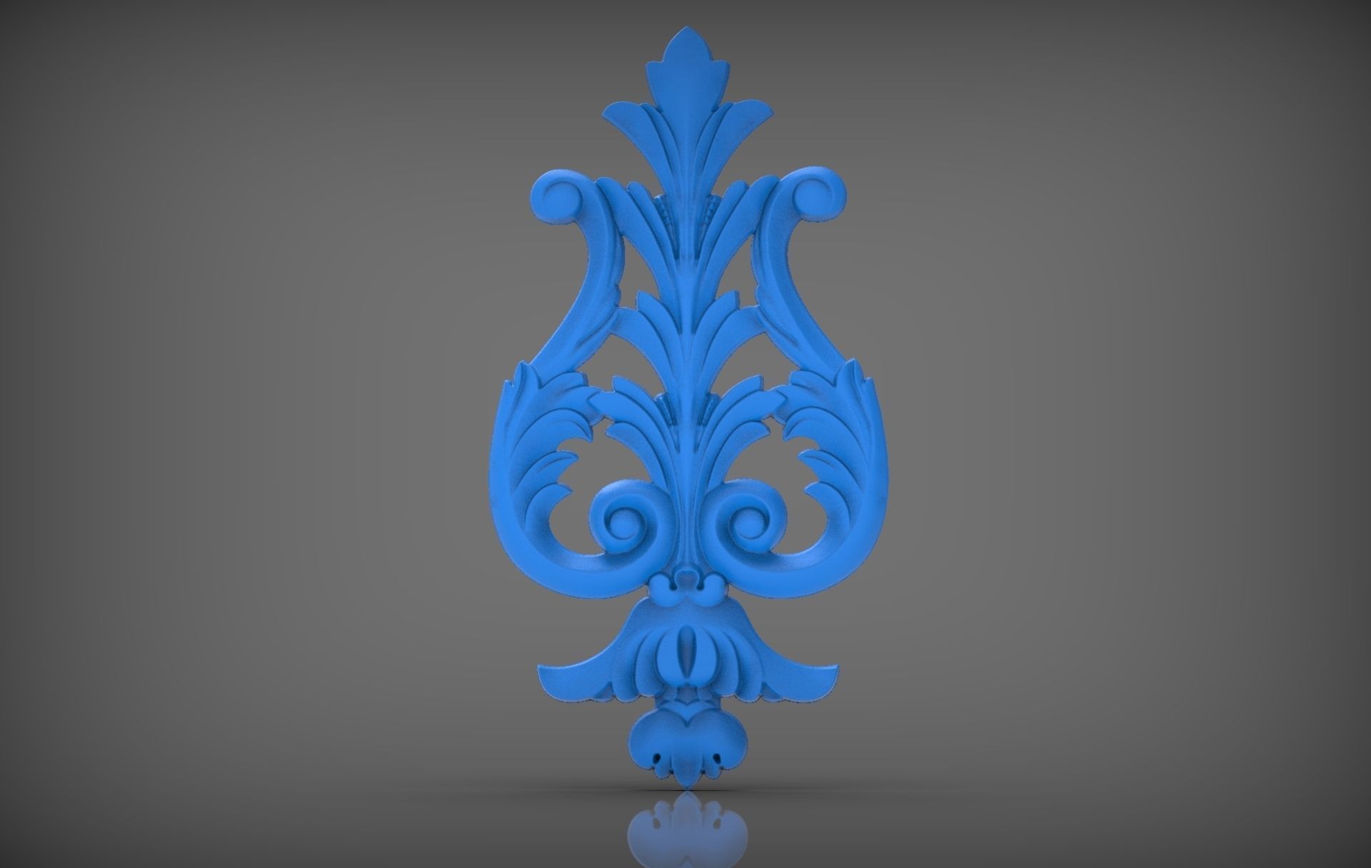 Floral Wood Carving for Furniture - 9 3D model_6