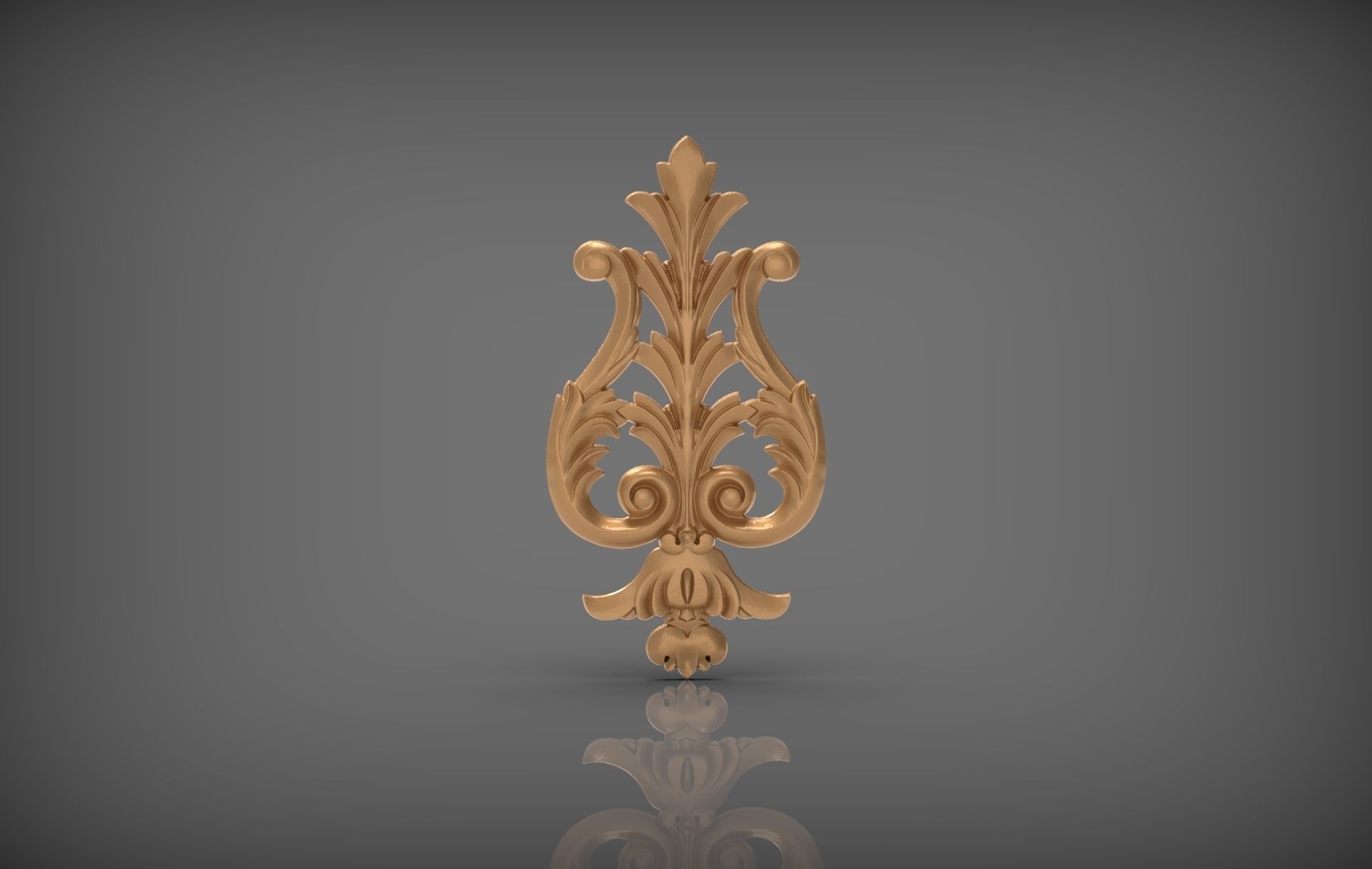 Floral Wood Carving for Furniture - 9 3D model_2