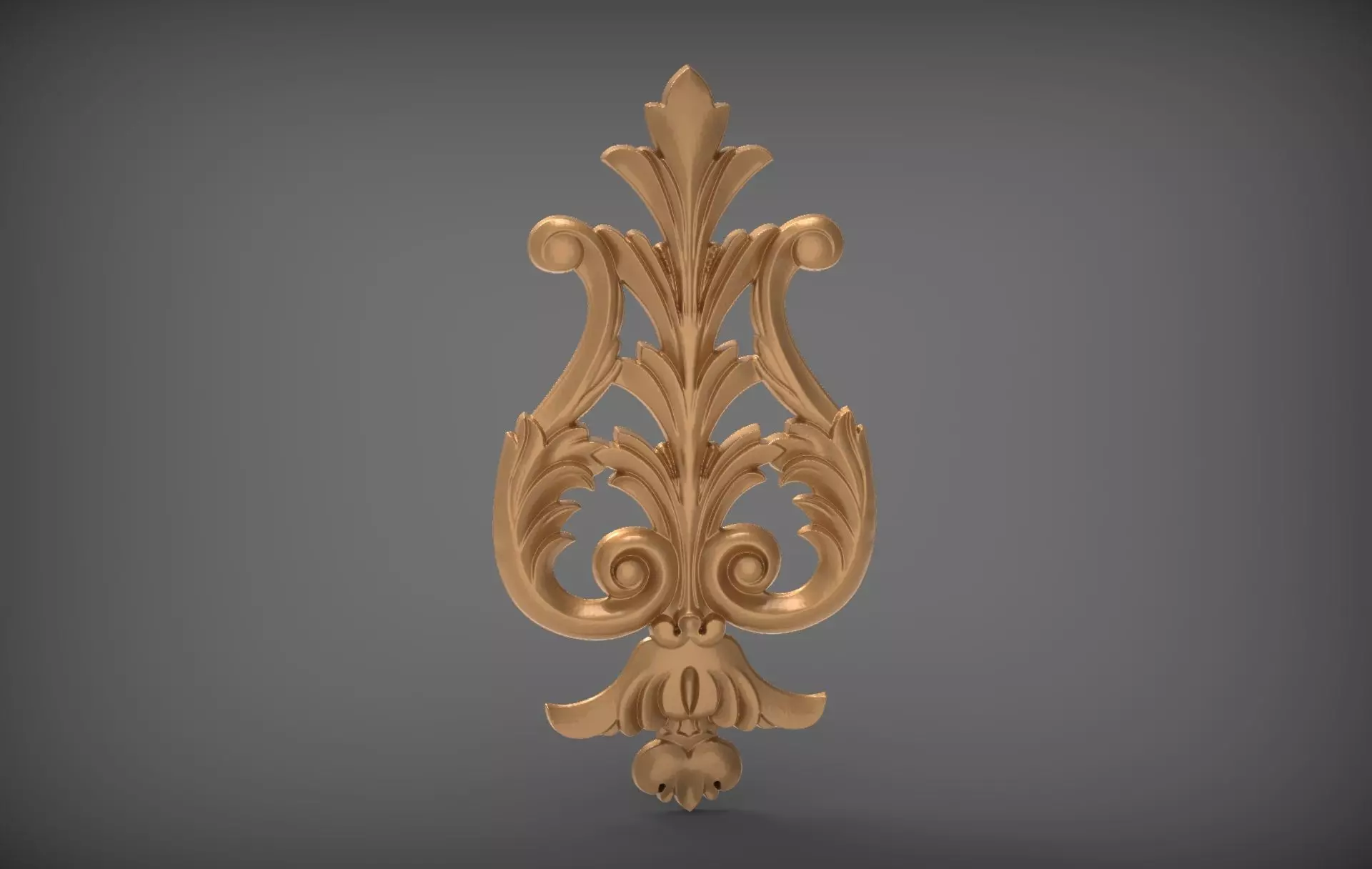 Floral Wood Carving for Furniture - 9 3D model_0