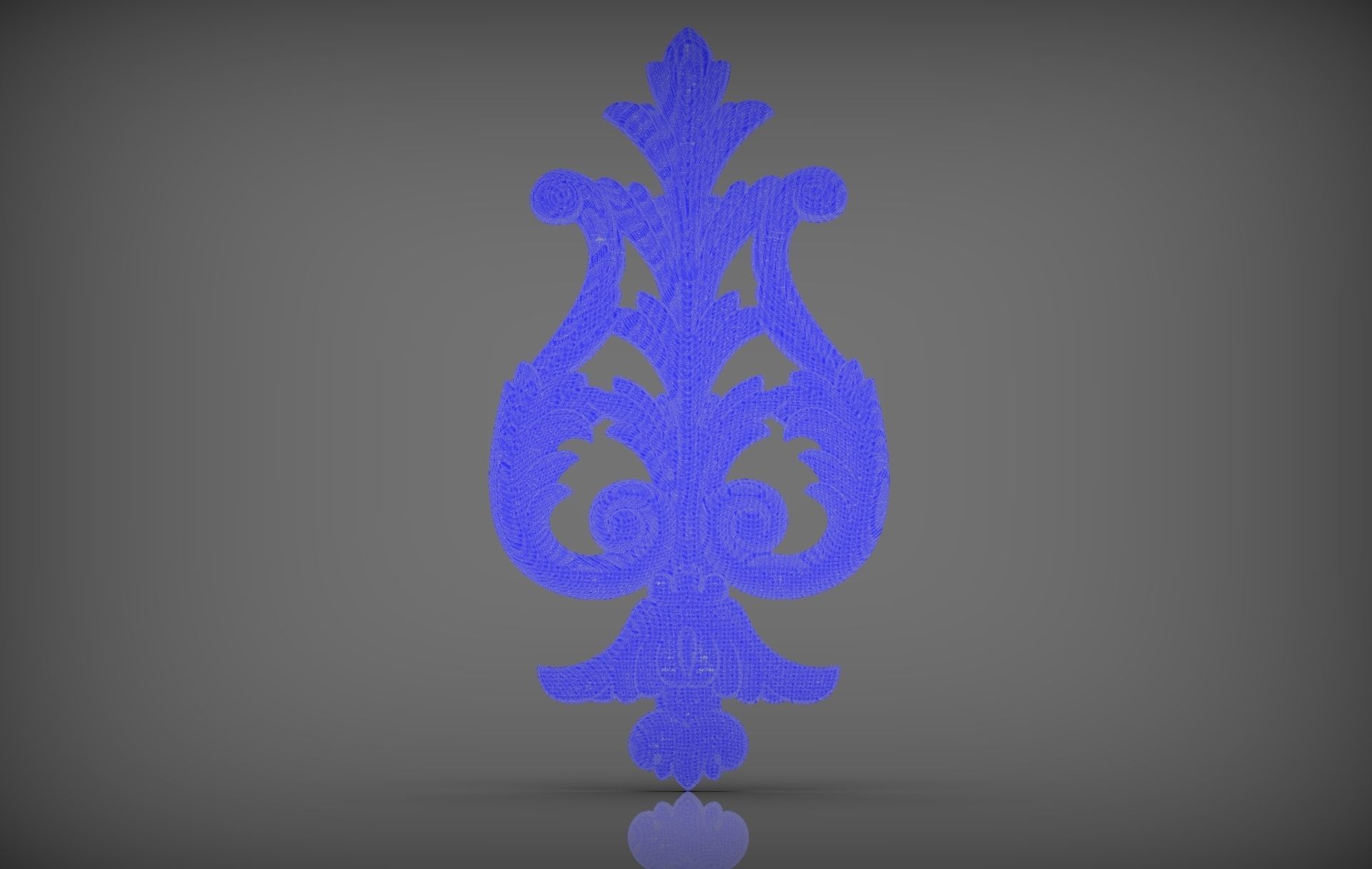 Floral Wood Carving for Furniture - 9 3D model_4