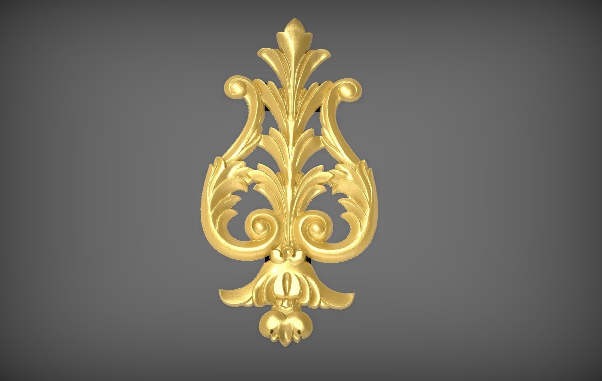 Floral Wood Carving for Furniture - 9 3D model_7