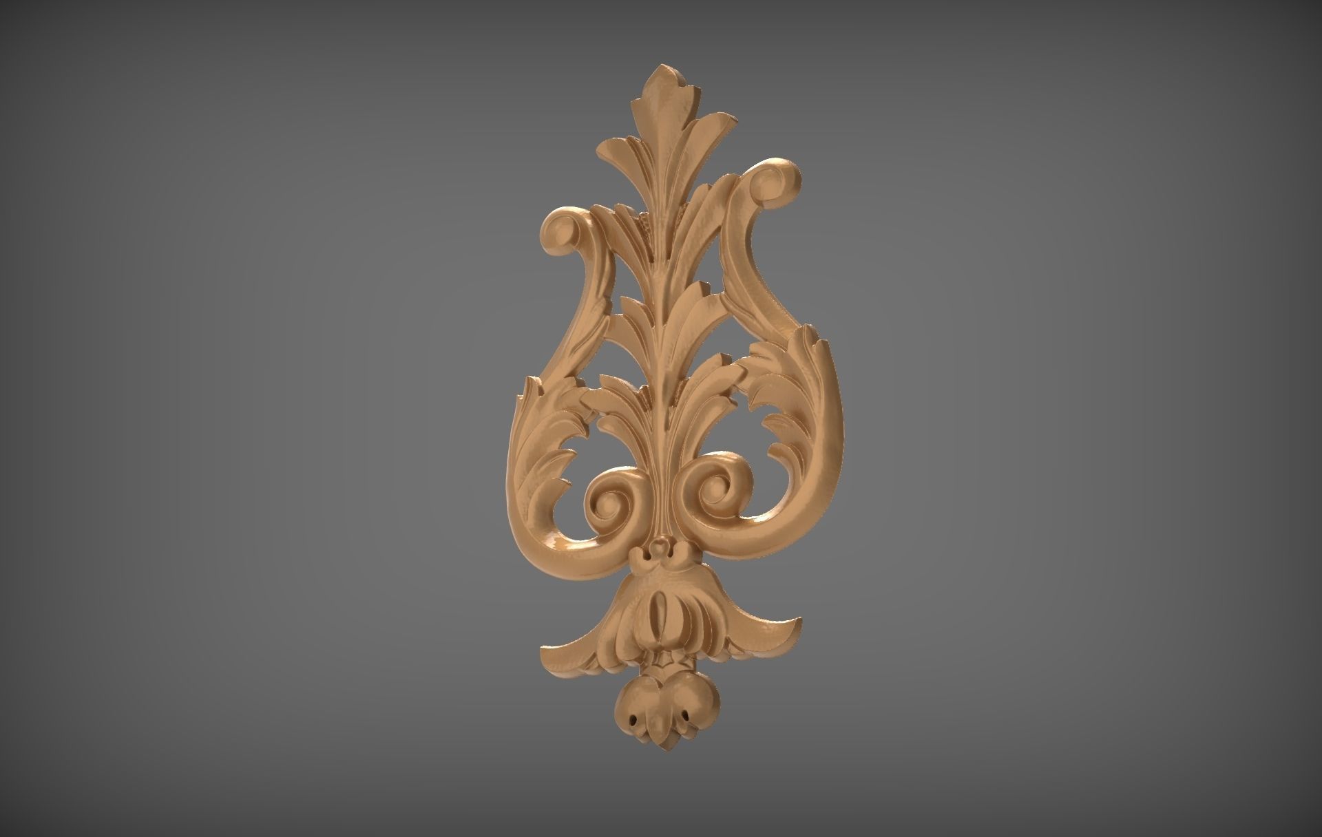 Floral Wood Carving for Furniture - 9 3D model_1