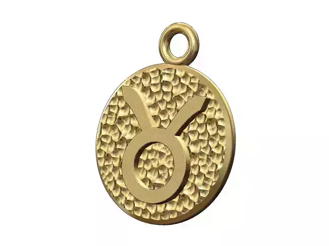 Taurus sign coin pendant and charm