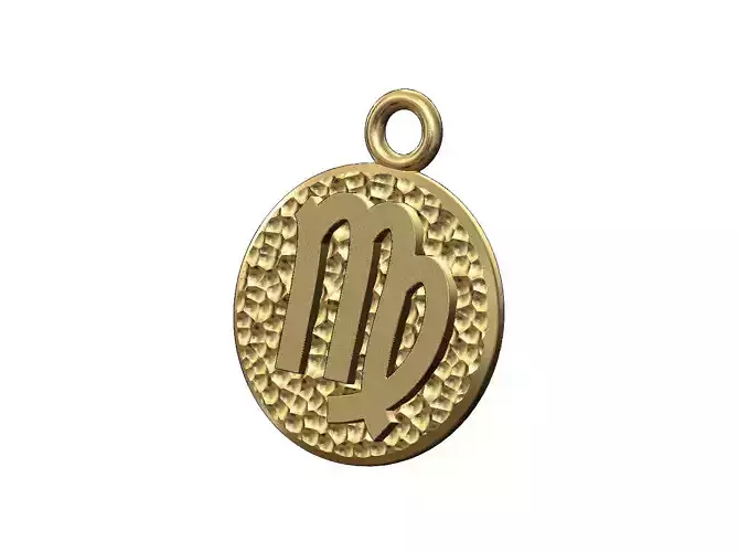 Virgo sign coin pendant and charm