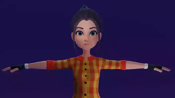 Cartoon Girl- Fully Rigged