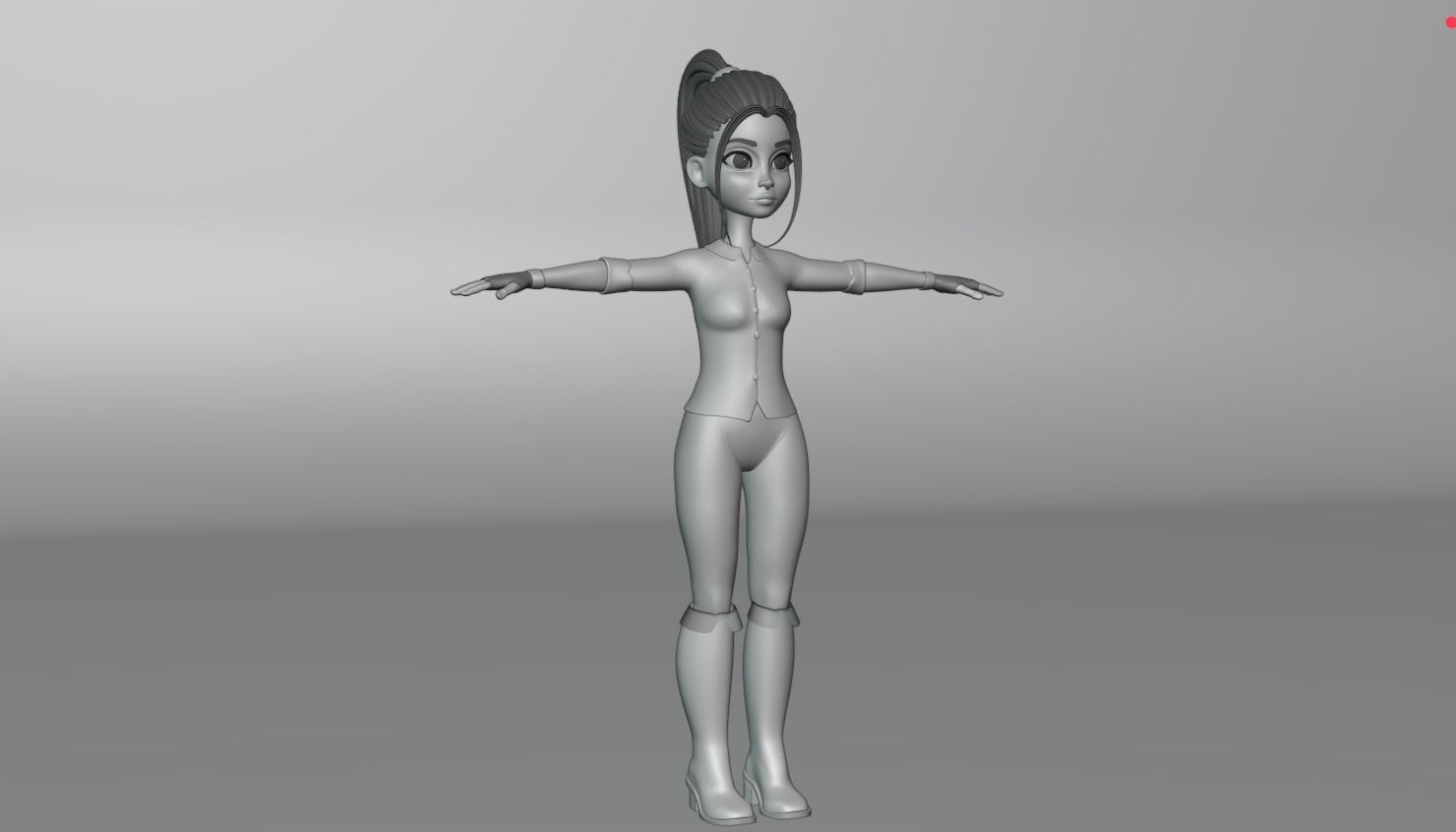 Cartoon Girl- Fully Rigged Low-poly 3D model_18