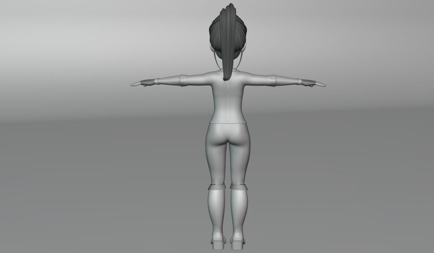 Cartoon Girl- Fully Rigged Low-poly 3D model_16