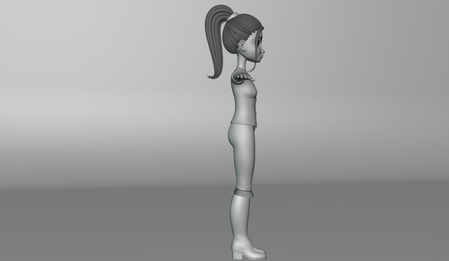 Cartoon Girl- Fully Rigged Low-poly 3D model_15