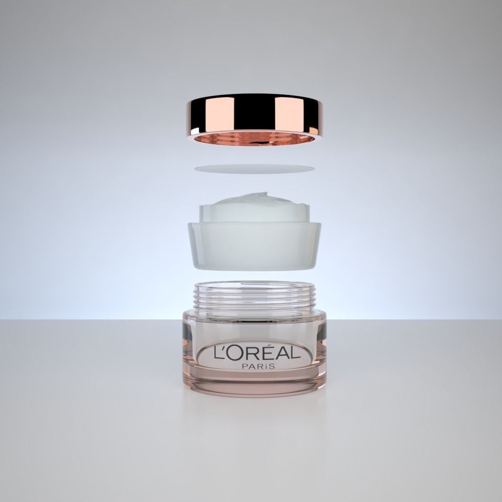 Cosmetic Container and Cream - 3ds Max V-Ray 3D model_4