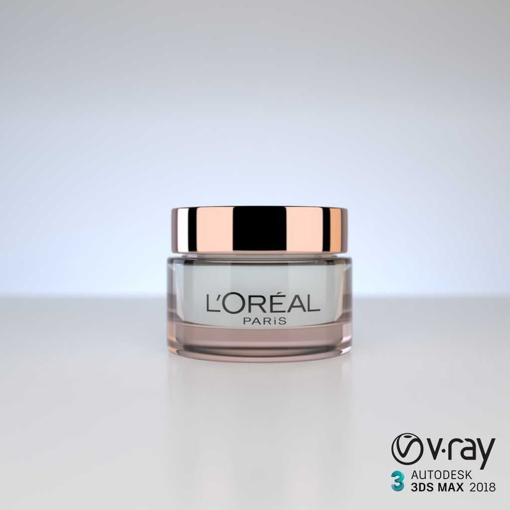 Cosmetic Container and Cream - 3ds Max V-Ray 3D model_1