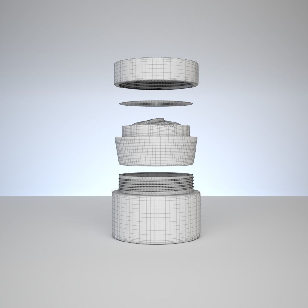 Cosmetic Container and Cream - 3ds Max V-Ray 3D model_11
