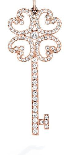 KT-026 rose gold key pendant with diamonds 3D print model