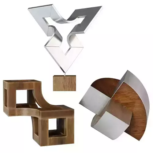 Sculpture Set two wooden cubes