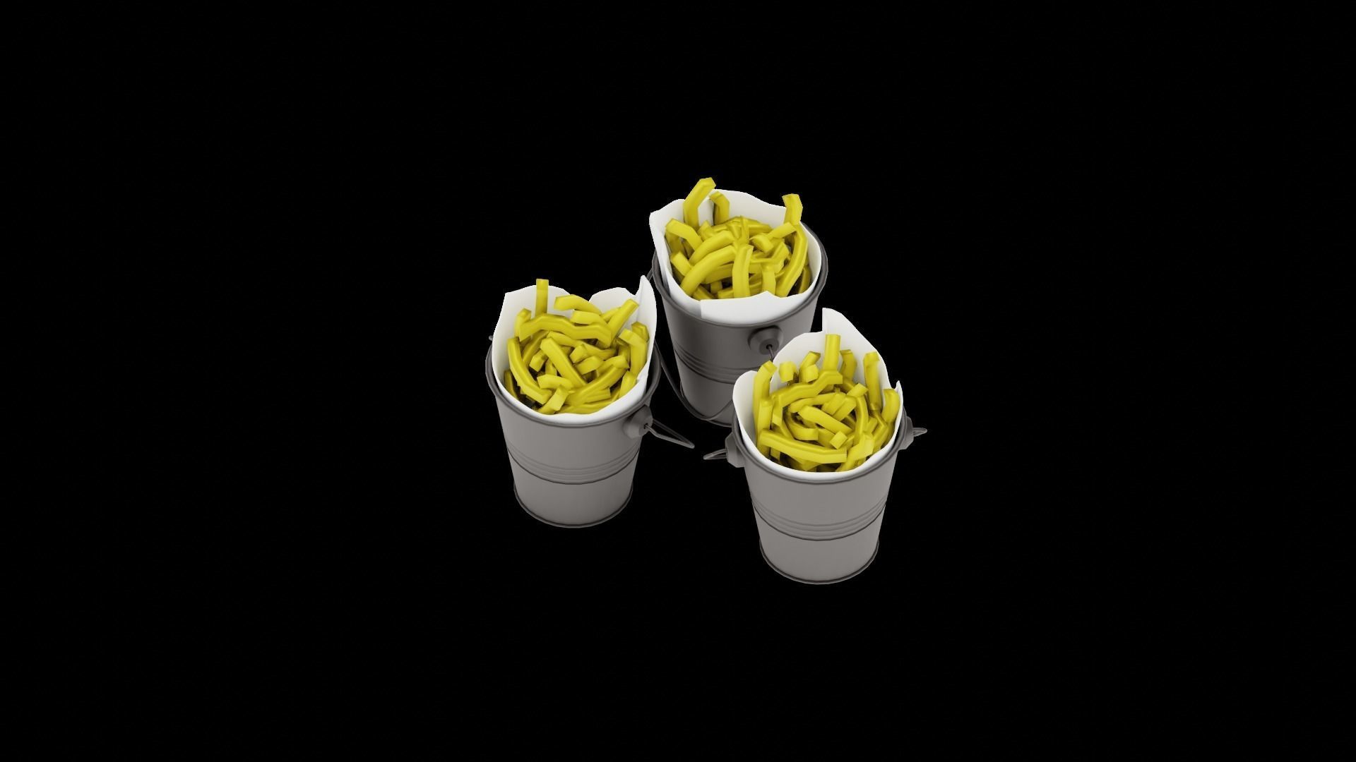 Stylized Burger Meal Low-poly 3D model_28