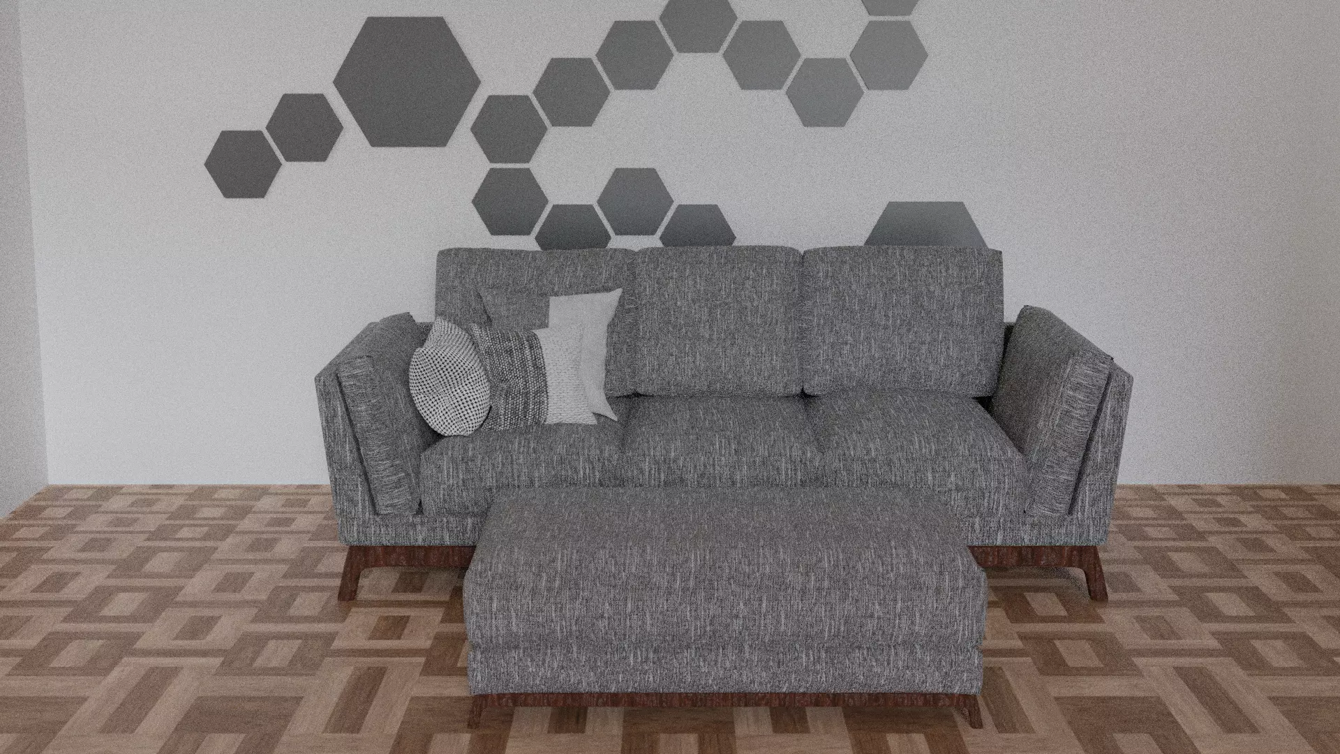 Ceni Volcanic Grey Sofa Free 3D model