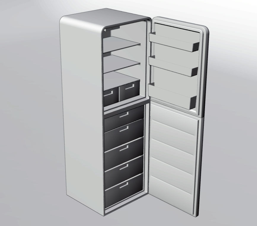 Fridge Freezer Low Poly Realistic Model Low-poly 3D model_9