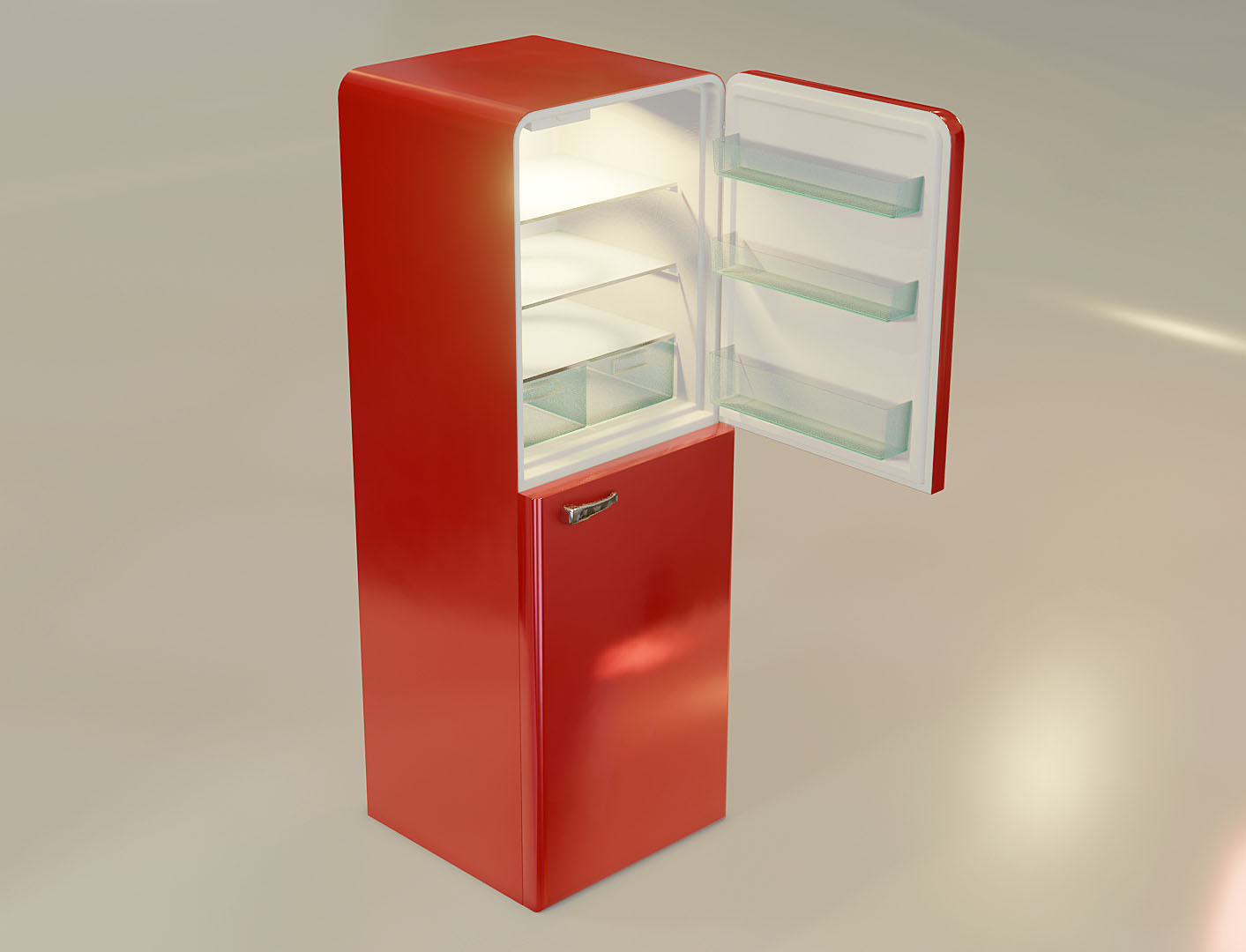 Fridge Freezer Low Poly Realistic Model Low-poly 3D model_1