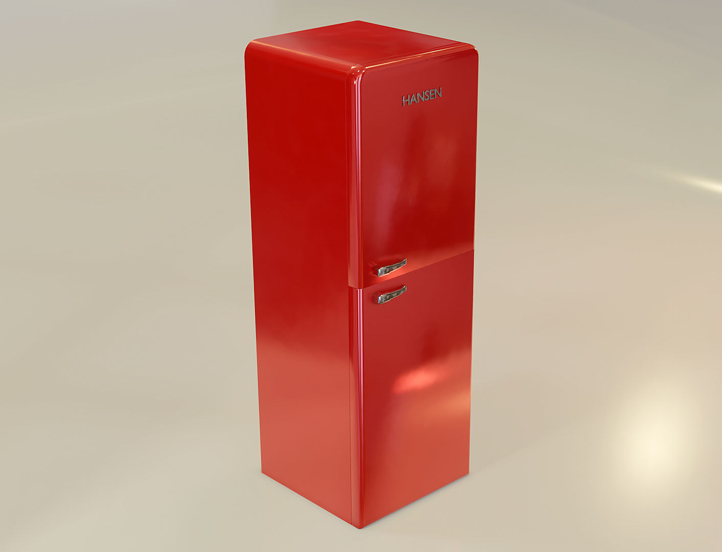 Fridge Freezer Low Poly Realistic Model Low-poly 3D model_2
