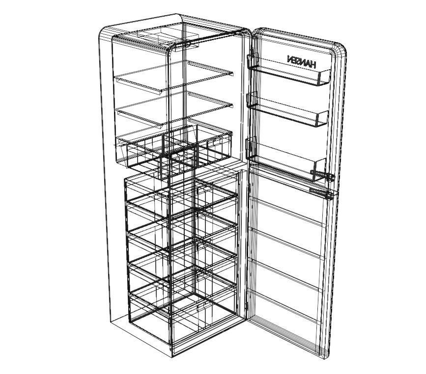 Fridge Freezer Low Poly Realistic Model Low-poly 3D model_10