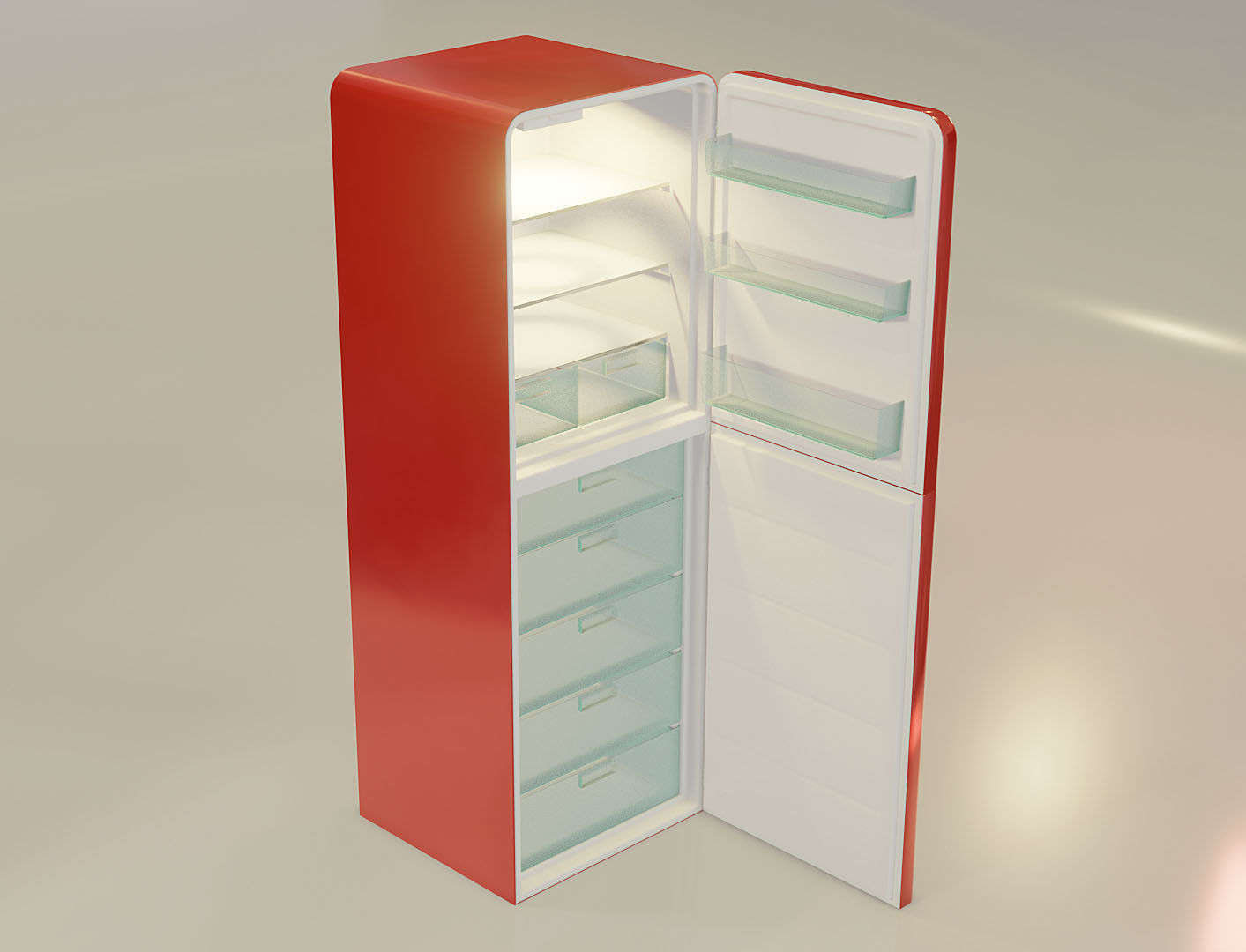 Fridge Freezer Low Poly Realistic Model Low-poly 3D model_3