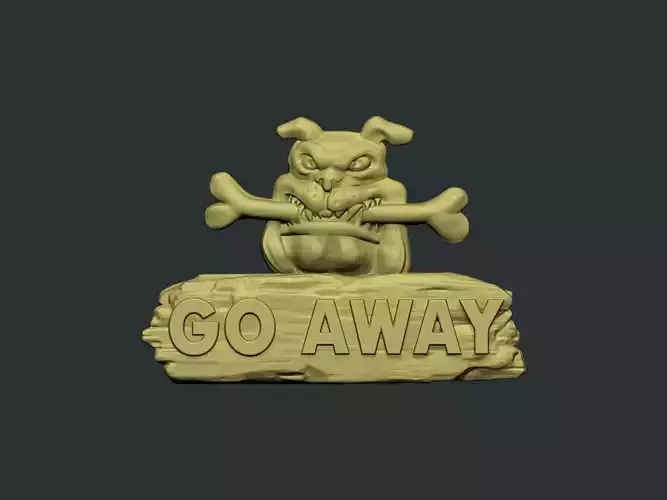 Go Away Dog Signboard