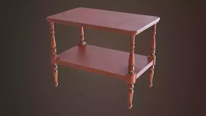 Vintage small table Low-poly 3D model