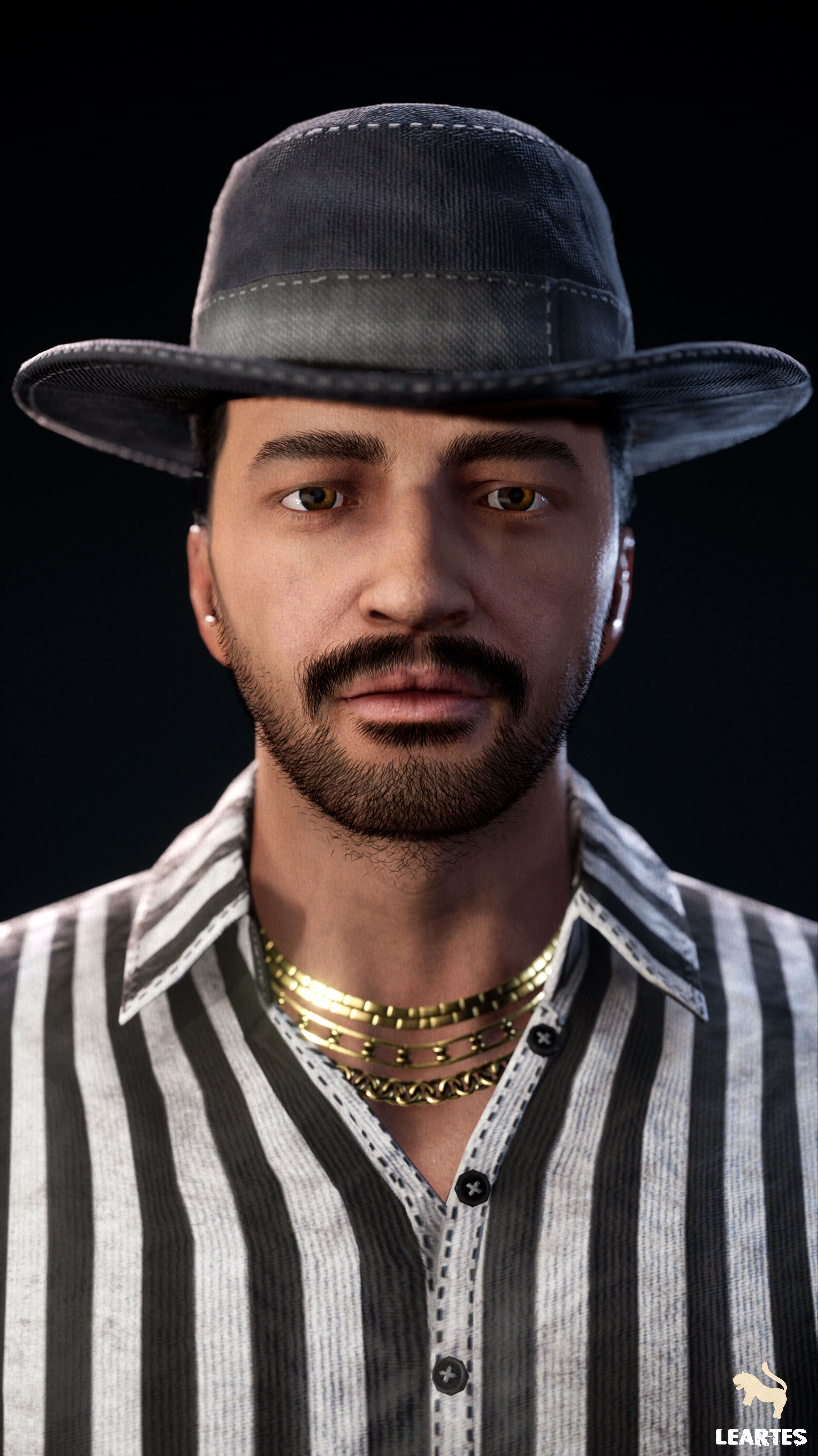 1950s Mafia Character NPC Rigged Low-poly 3D model_1